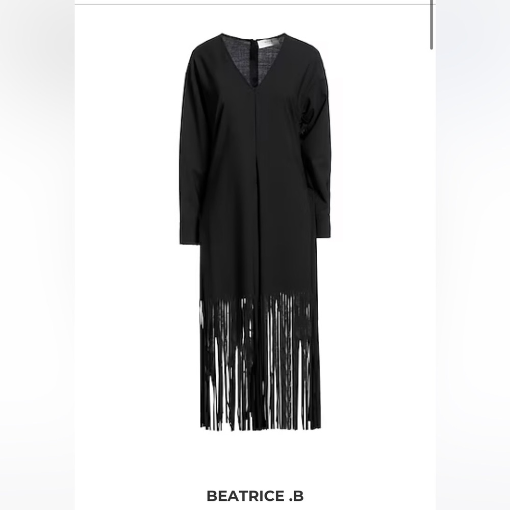 Beatrice .b Fringe Midi dress with slits NWT